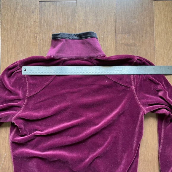 Lululemon Sport. Jacket Velour Zip Front Collar Maroon. Y2K - Picture 5 of 10